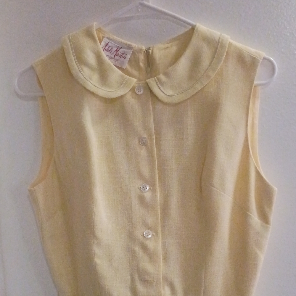 Adele Martin Vintage  Original Cream Sleeveless Dress - Picture 6 of 12